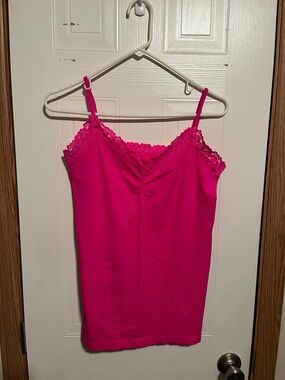 attention Hot Pink Lace-Trim Camisole